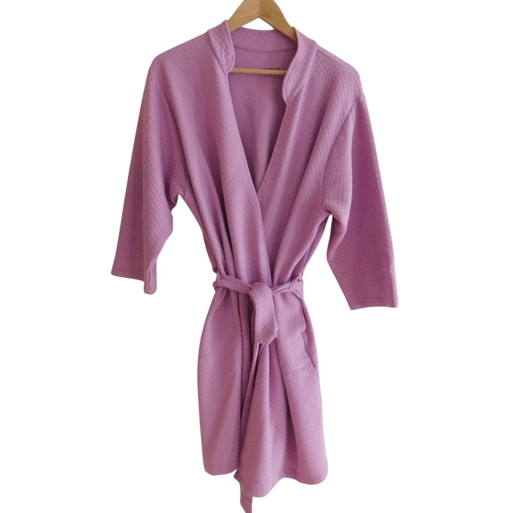 Cuddledown 100% Cotton Quilted Robe Housecoat Size Large Pockets
